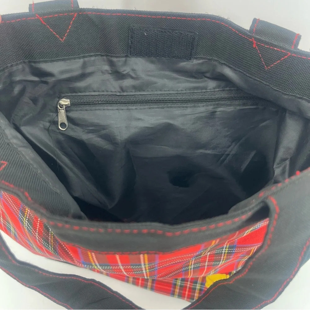 Vintage Disney Winnie The Pooh Embroidered Plaid Tote Bag